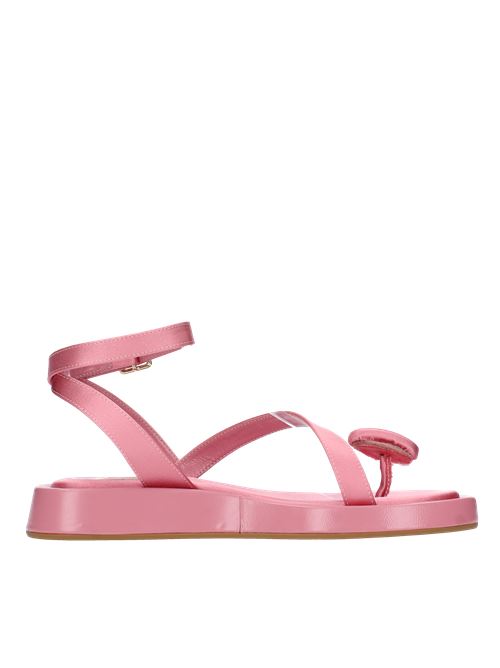 Flat thong sandals model ROSIE 18 in satin GIA/RHW | ROSIE 18 RASOROSA